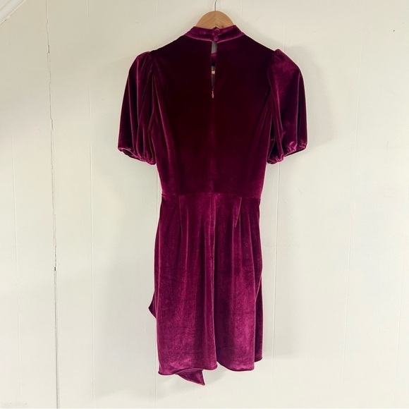 Parker Artie Velvet Wrap Dress in Magenta sz 4 - Picture 4 of 5